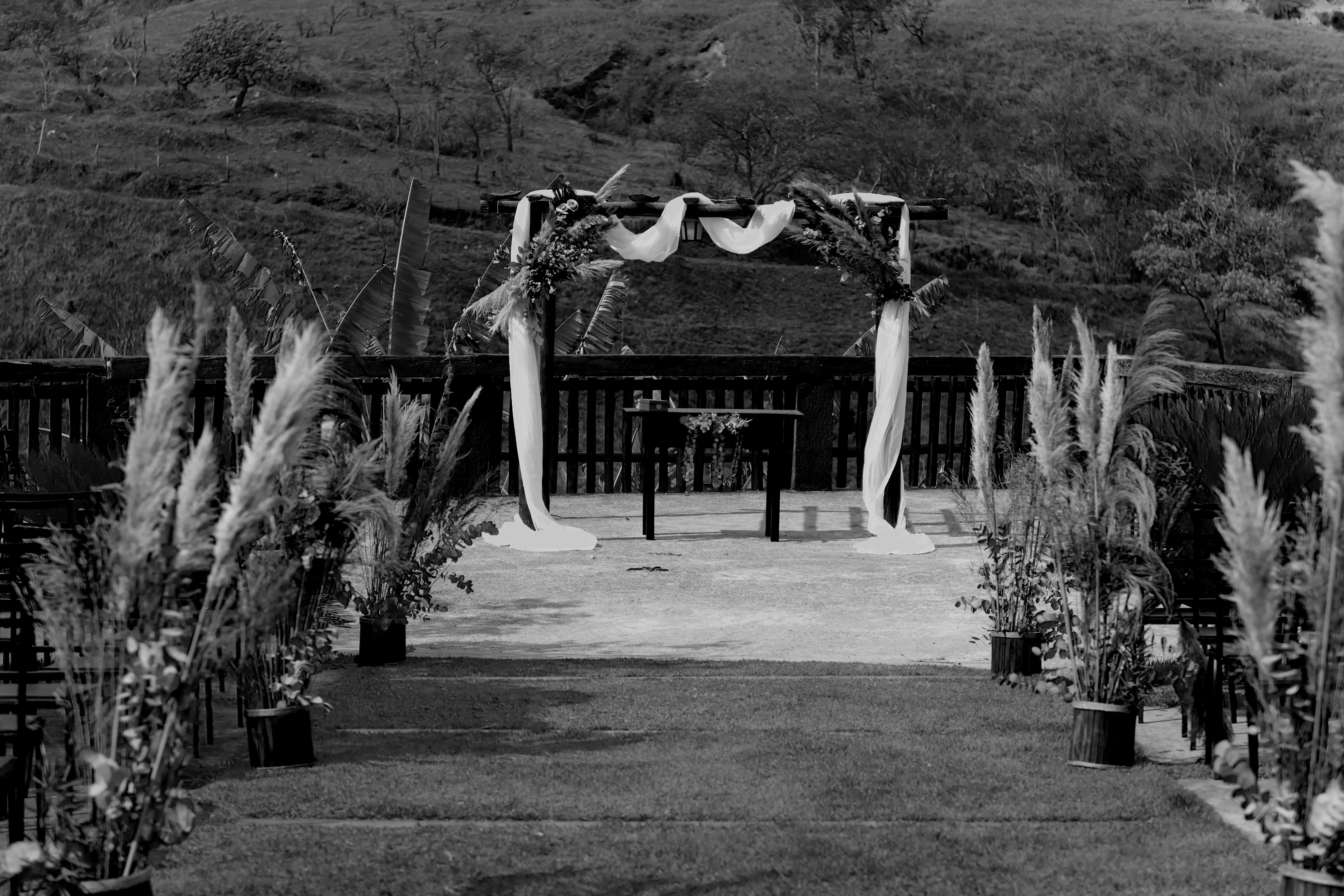 Casamento decorado no Espaço Master ao entardecer